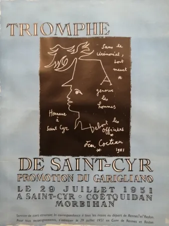 Poster Cocteau - Triomphe de Saint Cyr - Promotion du Garigliano -