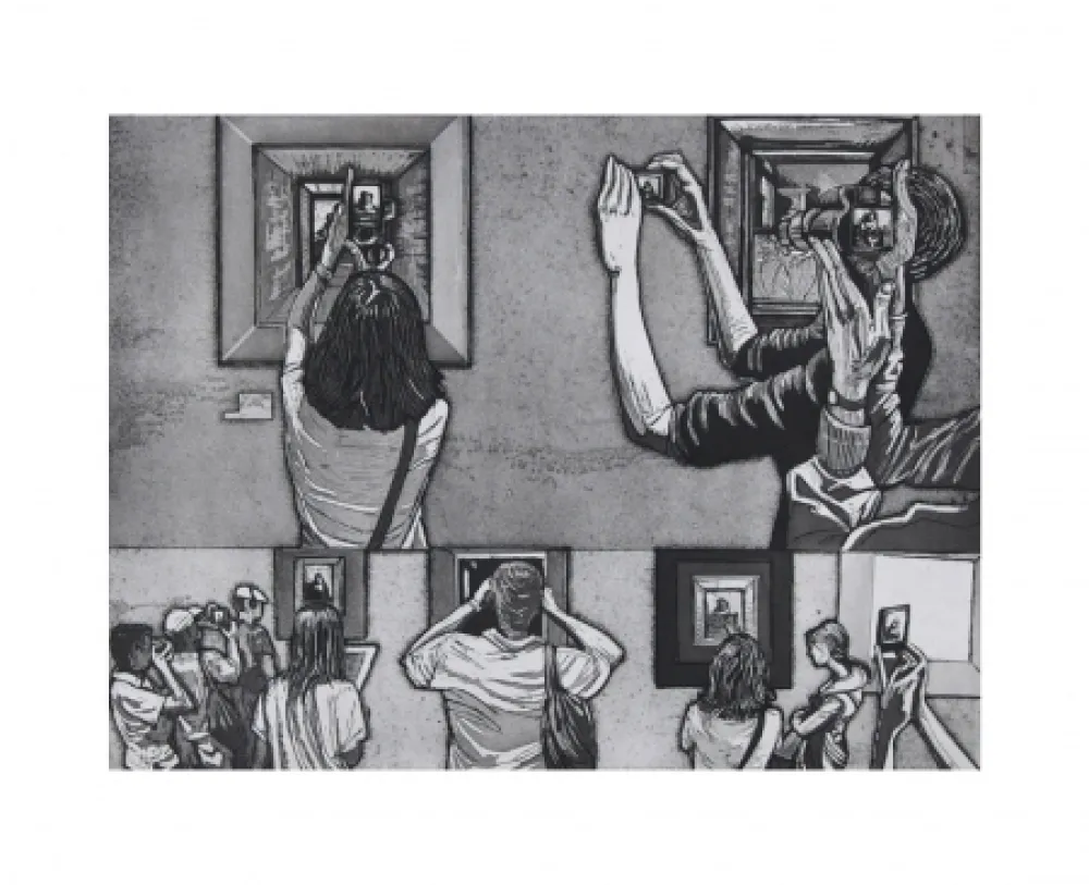 Etching And Aquatint Collin - Le Louvre salle 38 - Vermeer