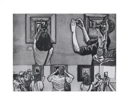 Etching And Aquatint Collin - Le Louvre salle 38 - Vermeer