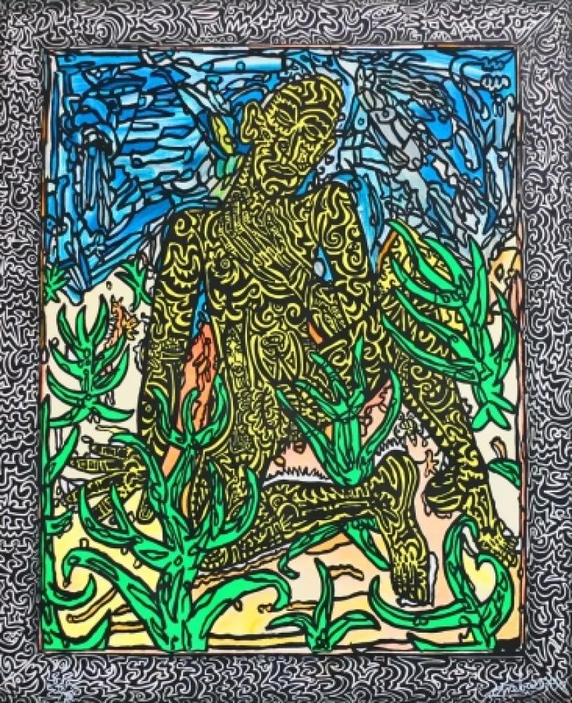 Screenprint Combas - Homme jaune