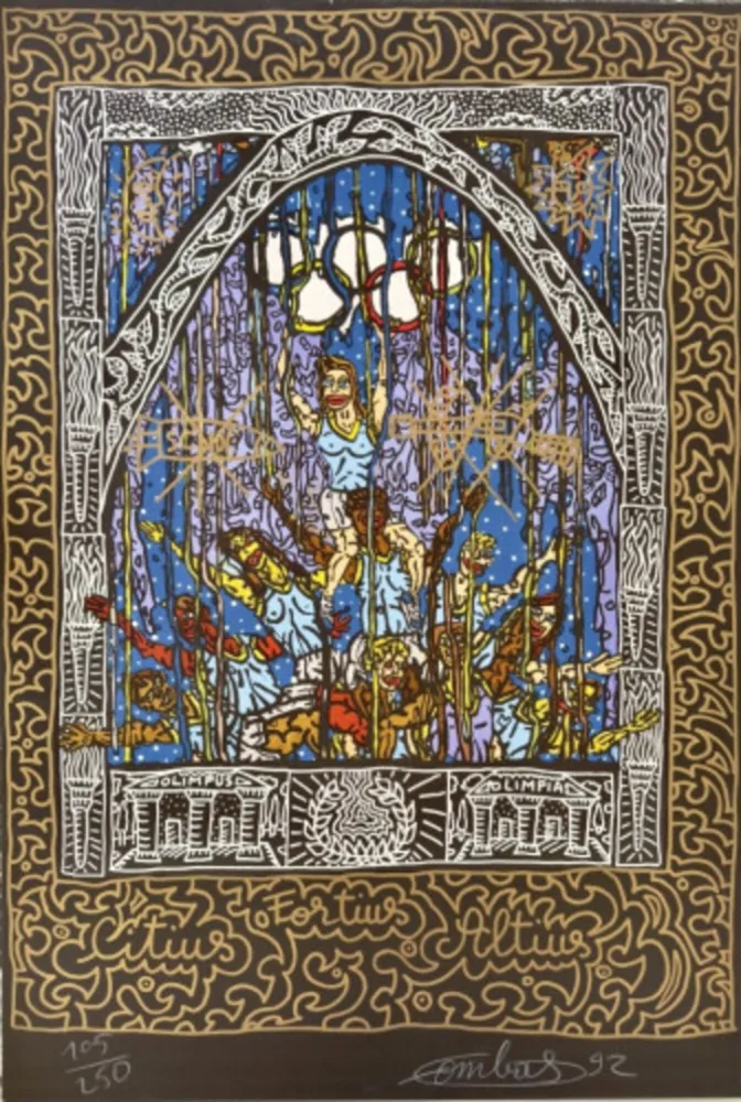 Lithograph Combas - Jeux Olympiques de Barcelone