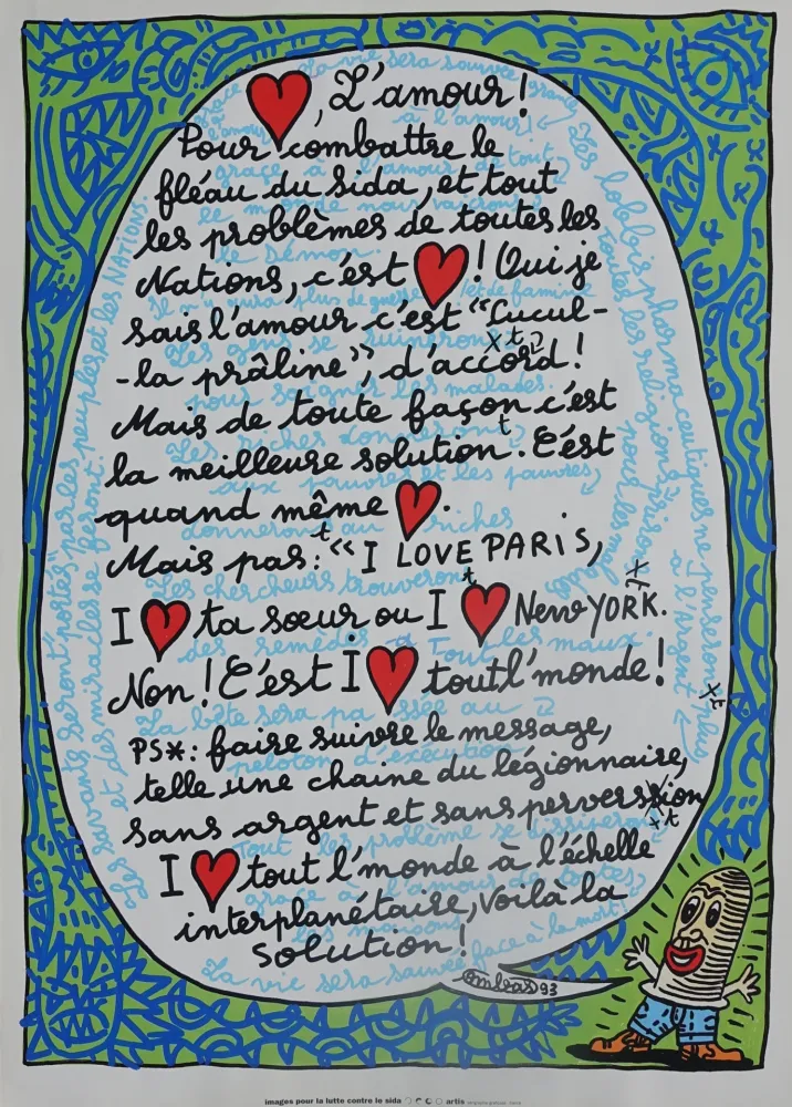 Screenprint Combas - L'amour