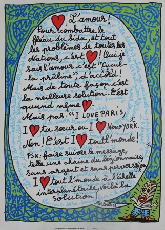 Screenprint Combas - L'amour