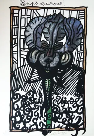 Screenprint Combas - Loups Garous