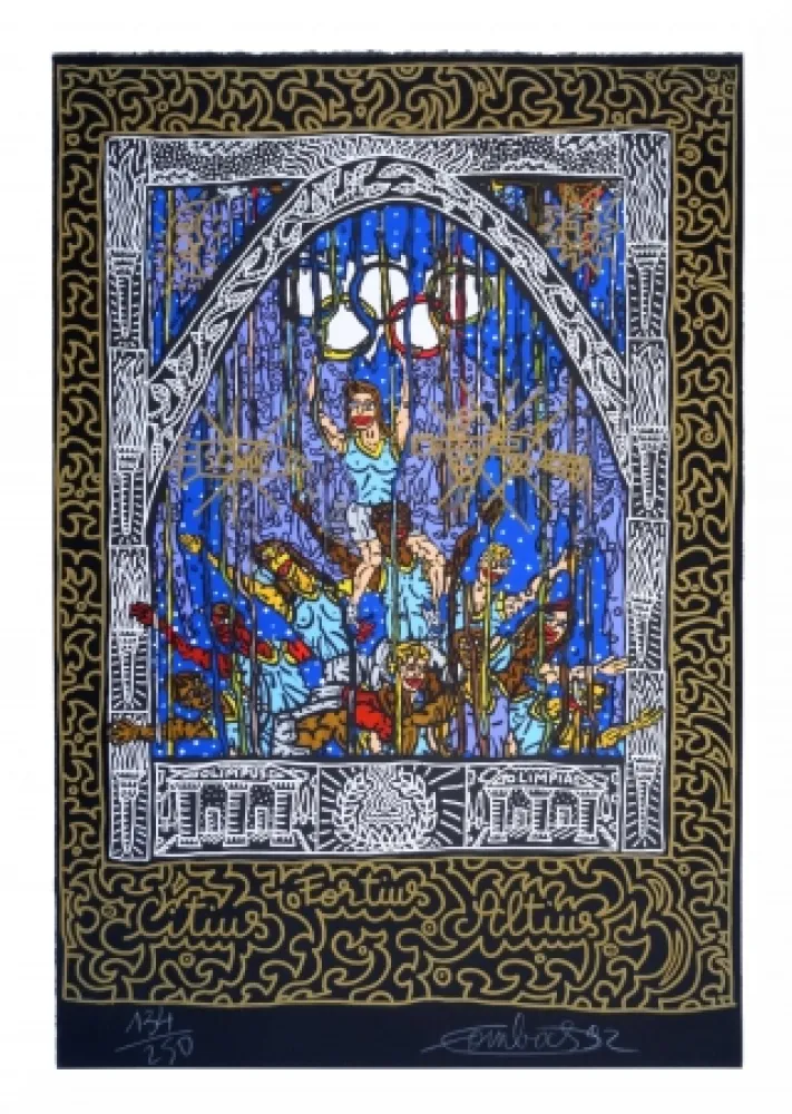 Screenprint Combas - Olympic centennial