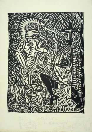 Linocut Combas - Ramoneurs
