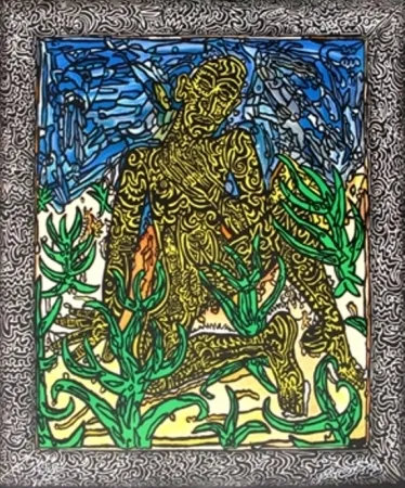 Lithograph Combas - The Yellow Man