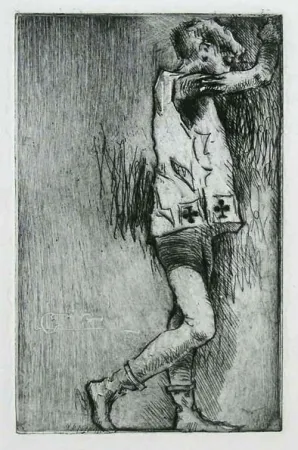 Etching Conconi - FANTE DI FIORI ( The knave of clubs ) 