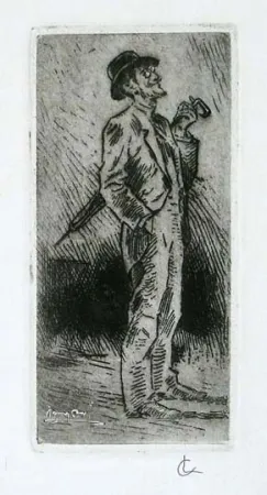 Etching Conconi - Portrait of Giuseppe Brentano