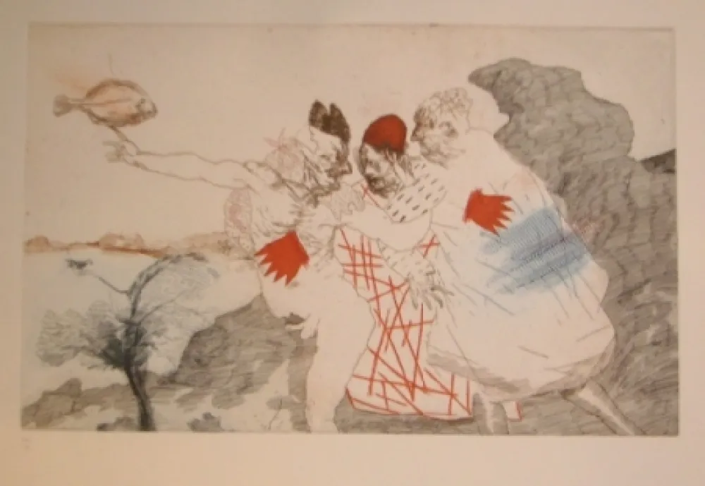 Etching And Aquatint Condé -  Fiesta catalana 