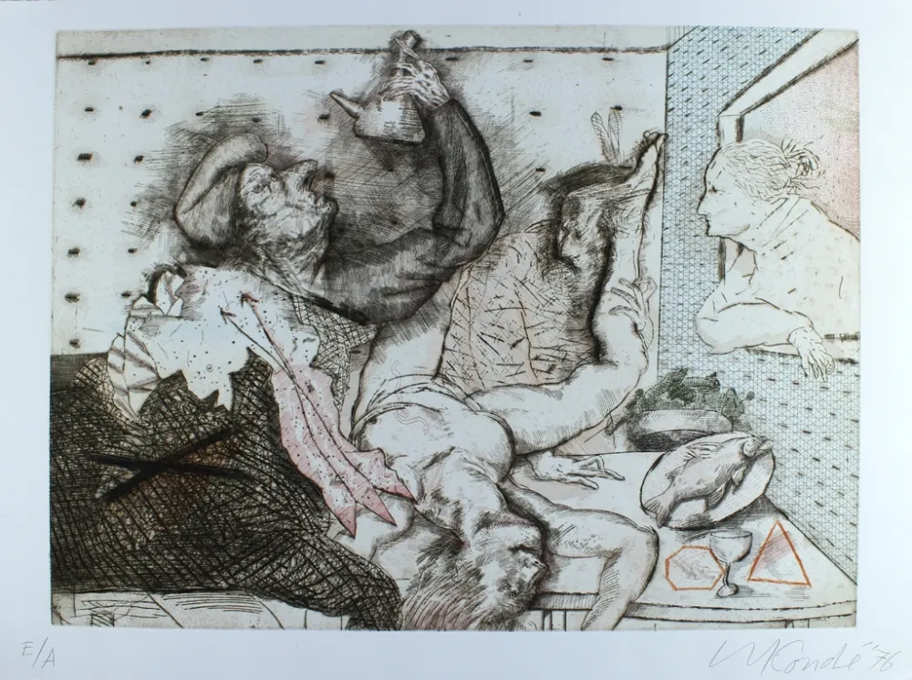 Etching And Aquatint Condé - La masia