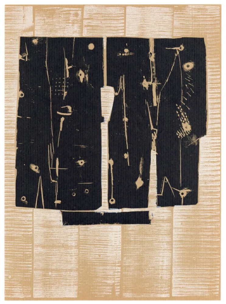 Woodcut Consagra - Composition