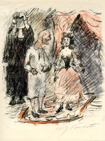 Lithograph Corinth - Aline und der Präsident