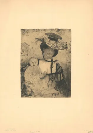 Etching Corinth - Mutter und Kind