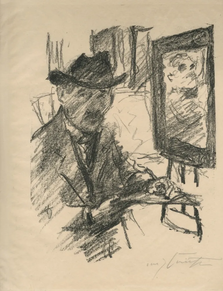 Lithograph Corinth - Selbstbildnis