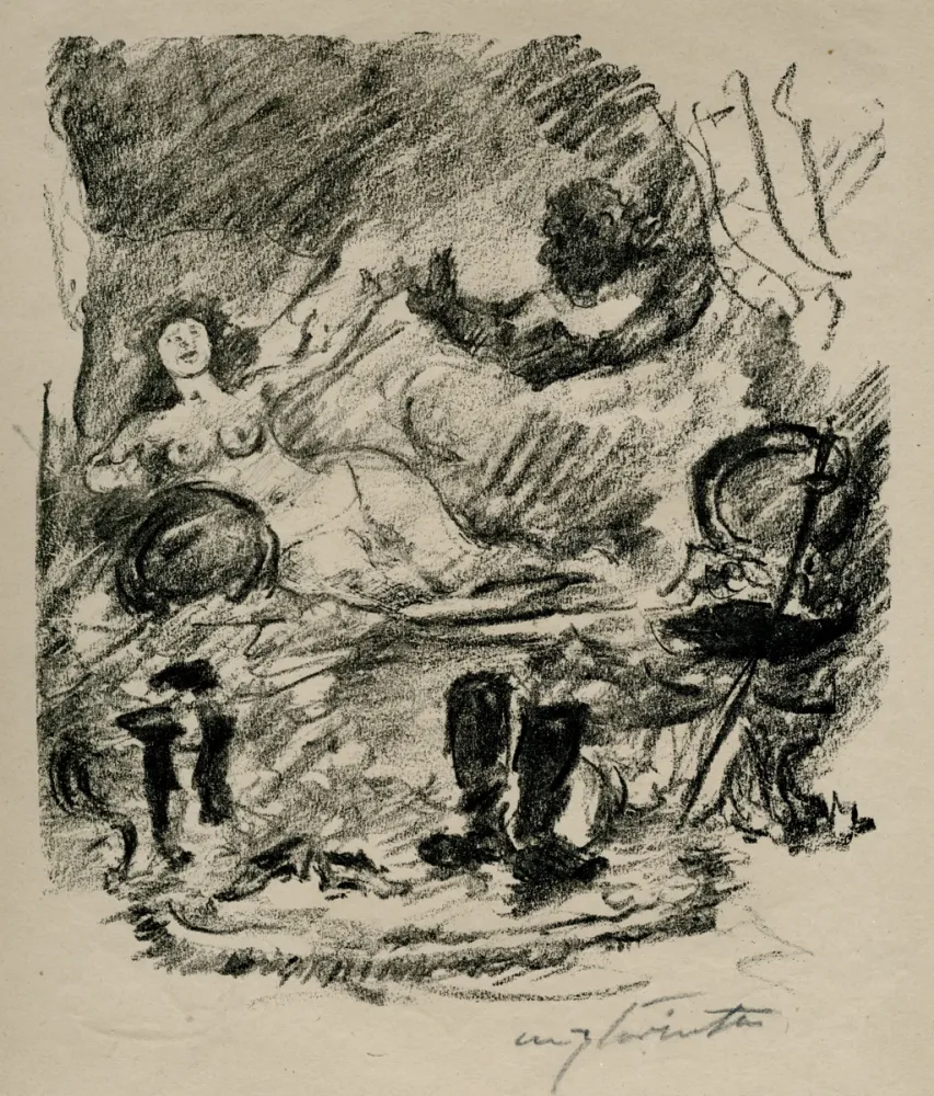 Lithograph Corinth - Wiedervereinigung mit der zur Gräfin emporgestiegenen Aline