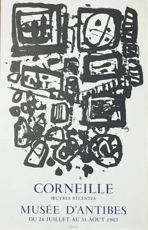 Lithograph Corneille - Affiche lithographique Musée d'Antibes (Musée Picasso) 1963