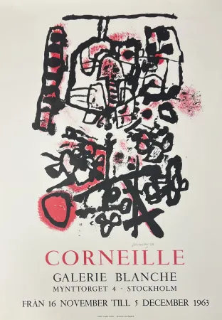 No Technical Corneille - Affiche lithographique signée, galerie Blanche, 1963
