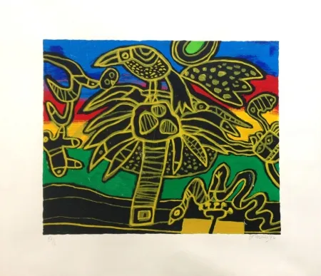 Lithograph Corneille - Arbre aux oiseaux 