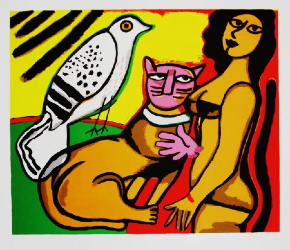 Screenprint Corneille - Caresse