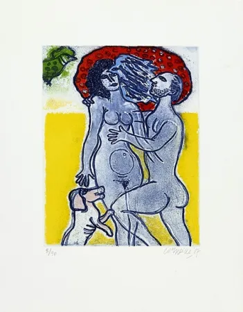 Etching Corneille - Couple de l'été
