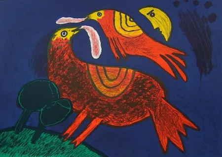 Lithograph Corneille - Demi-lune Dans Ciel Catalan