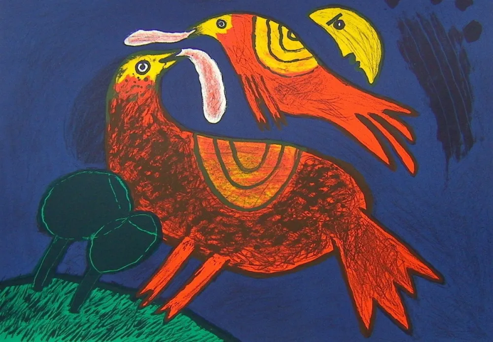 Lithograph Corneille - Demi-Lune dans ciel Catalan