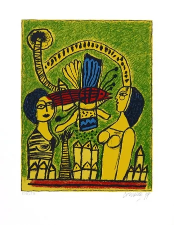 Screenprint Corneille - Deux femmes dans la cité