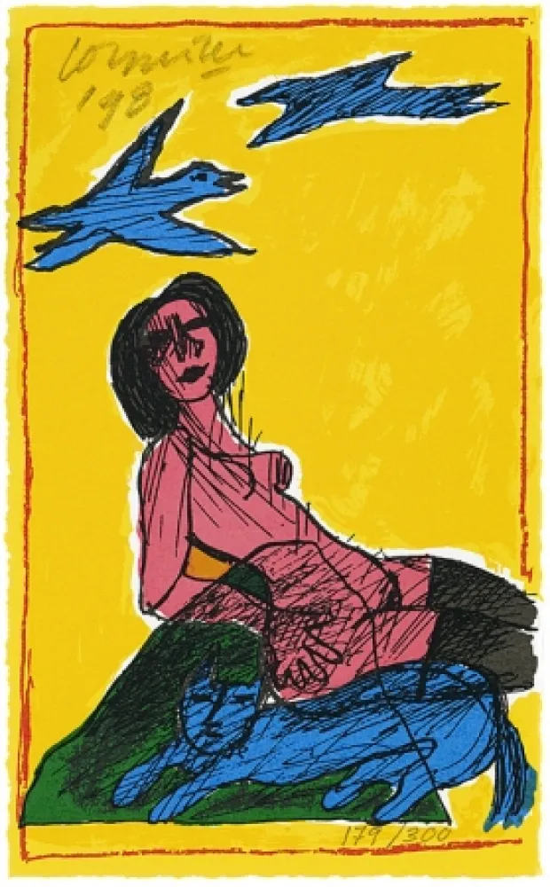 Screenprint Corneille - Elle attend