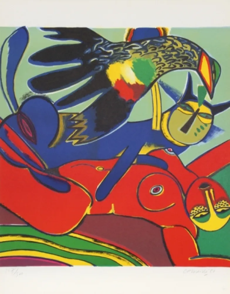 Lithograph Corneille - Elle se Donne a L'ete (She Gives Herself to Summer)