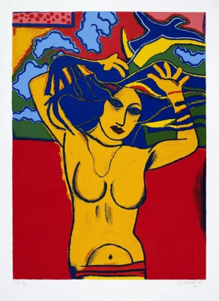 Screenprint Corneille - Femme à la chevelure deployée