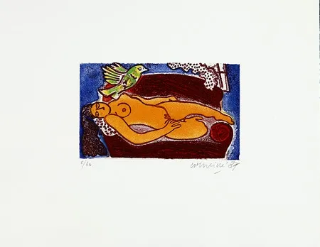 Etching Corneille - Femme au divan rouge