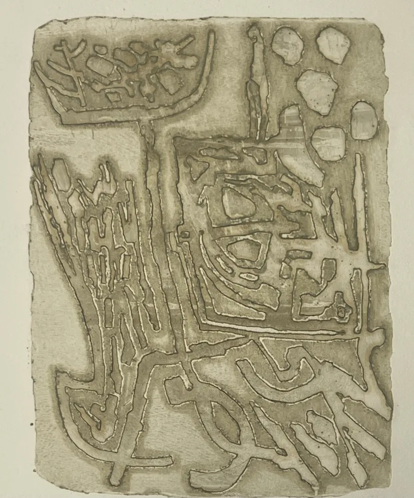Etching Corneille - Gravure en relief Signes dans la pierre, 1960 - E/A