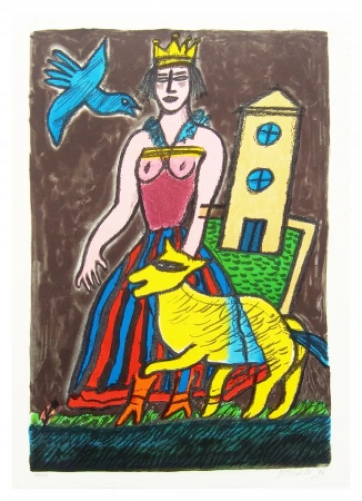 Lithograph Corneille - Histoire d'une reine