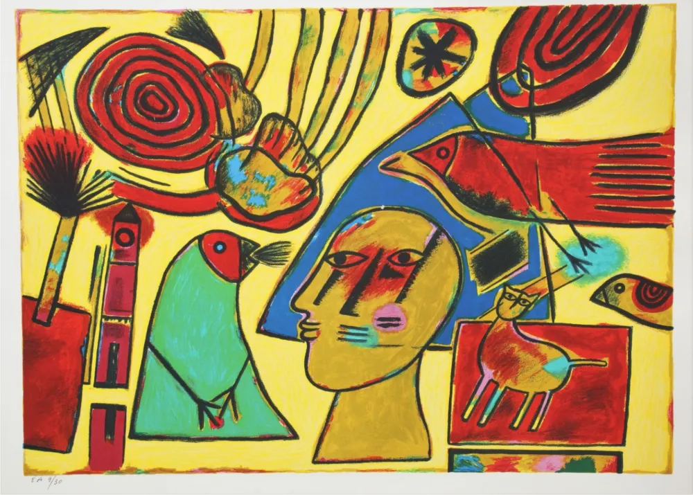 Lithograph Corneille - La conversation