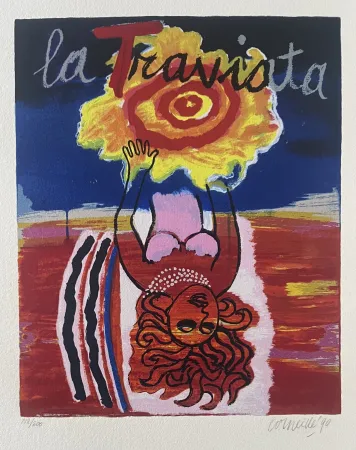 Screenprint Corneille - La Traviata, Hommage au compositeur Giuseppe Verdi