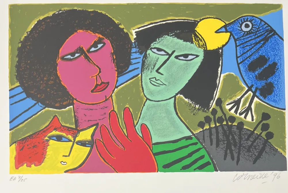 Screenprint Corneille - L'amour au jour ile jour 1996