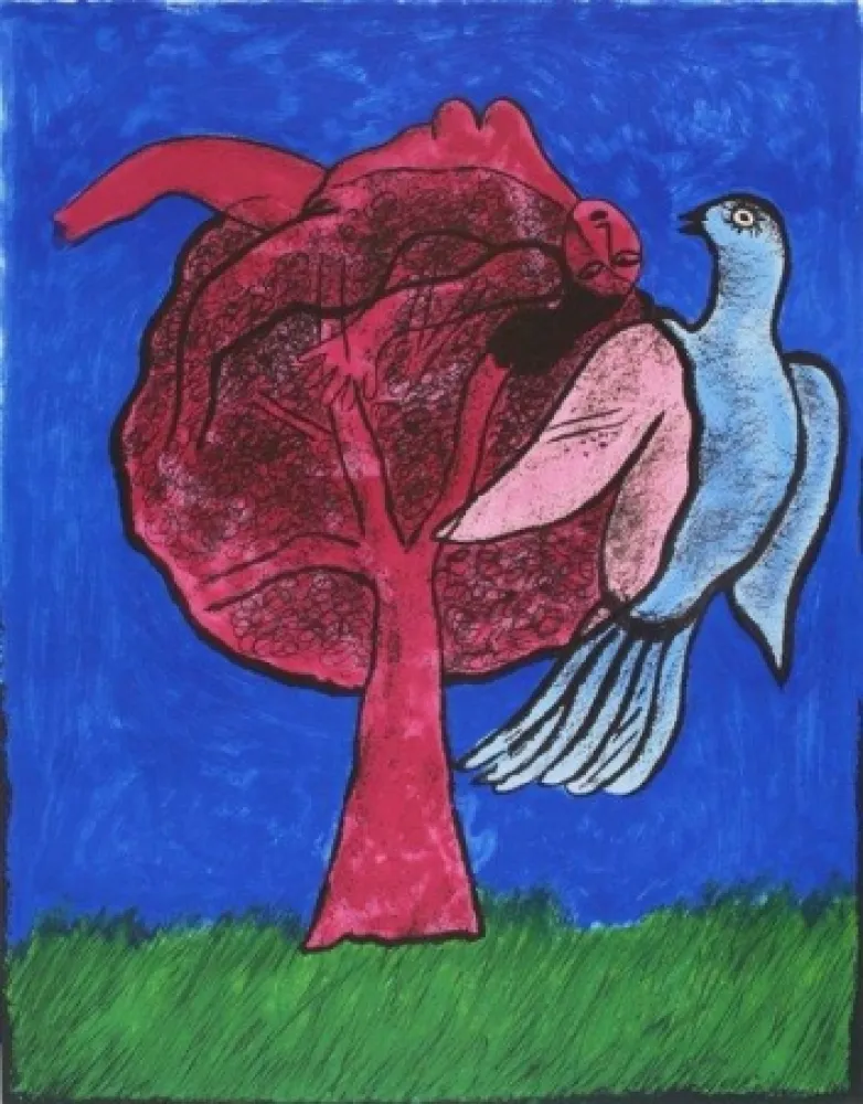 Lithograph Corneille - L'Arbre Rouge