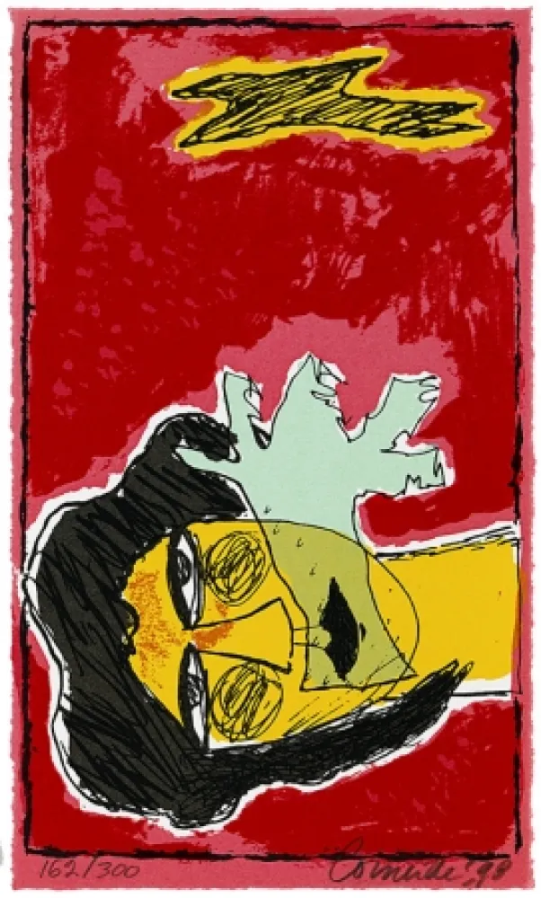 Screenprint Corneille - Le ciel rouge de l'amour