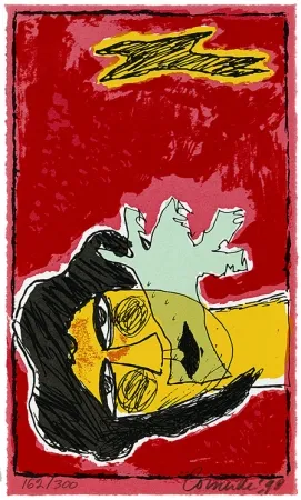 Screenprint Corneille - Le ciel rouge de l'amour