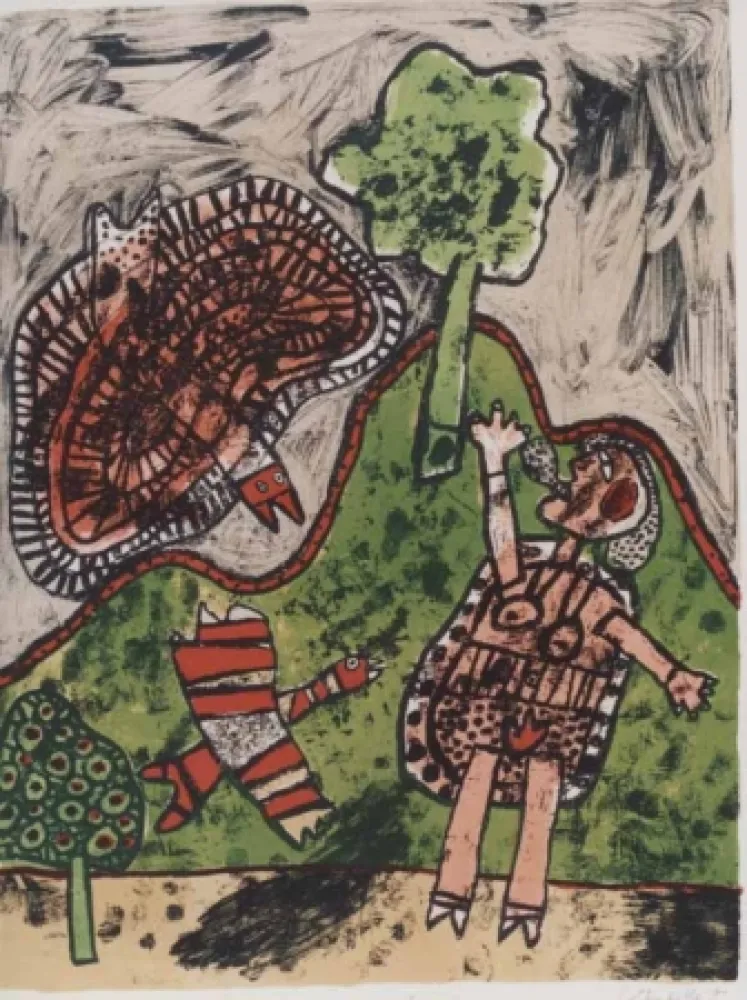Lithograph Corneille - Le dialogue avec l'arbre