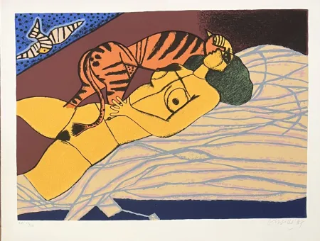 Screenprint Corneille - Le Tigre amoureux 1987, E/A