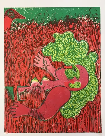 Lithograph Corneille - Lithoghraphie ancienne  Herbes, 1977 E/A