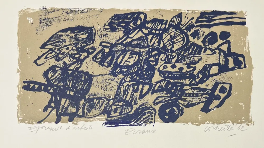 Lithograph Corneille - Lithographie ancienne Errance, 1962