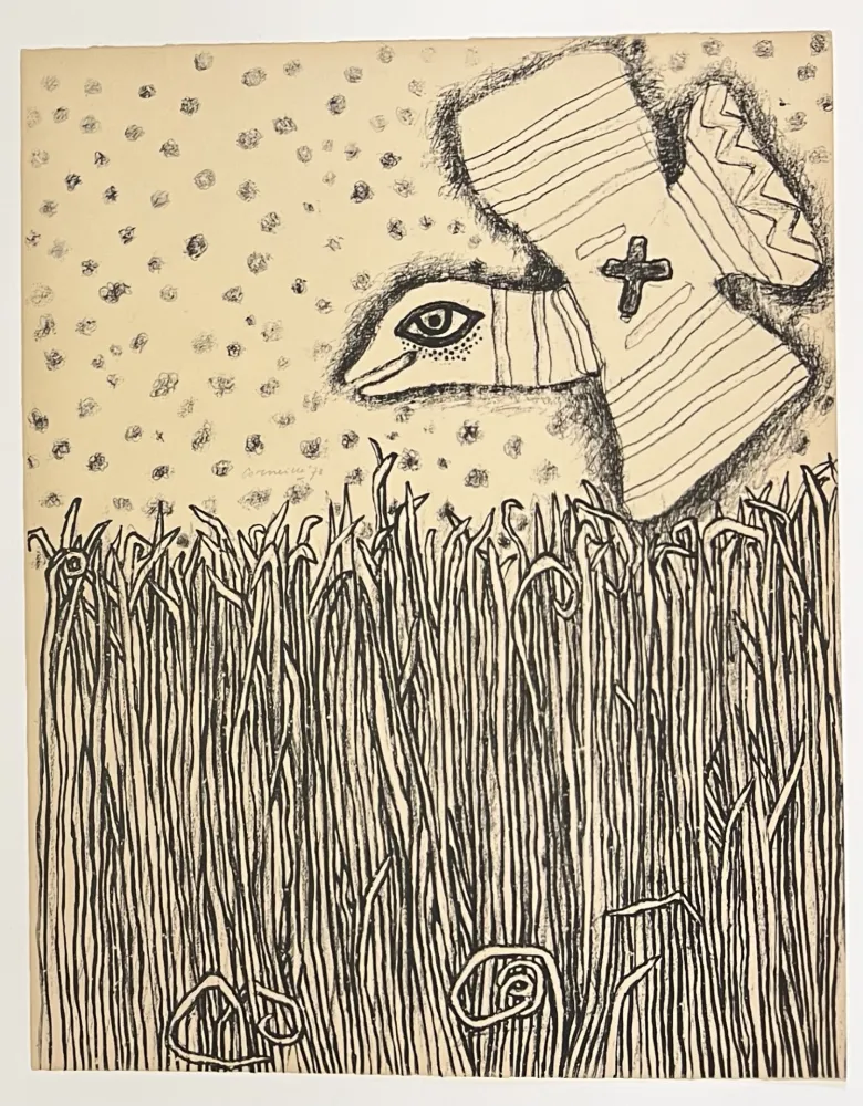 Lithograph Corneille - Lithographie ancienne Herbes, 1973