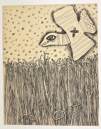 Lithograph Corneille - Lithographie ancienne Herbes, 1973