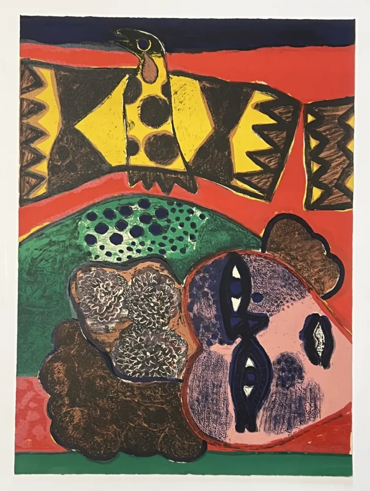 Lithograph Corneille - Lithographie ancienne La belle de jadis, 1972