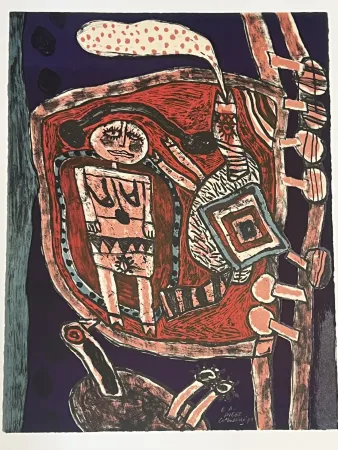 Lithograph Corneille - Lithographie ancienne Piège, 1971 E/A