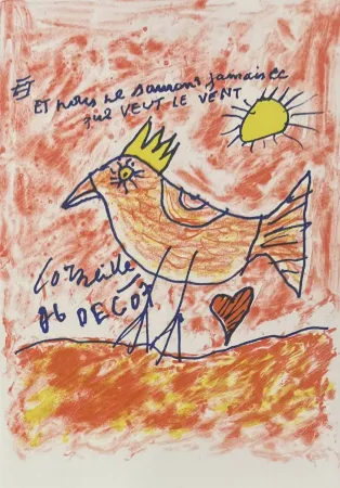 Lithograph Corneille - Lithographie Et nous ne saurons jamais ce que veut le vent, 2007