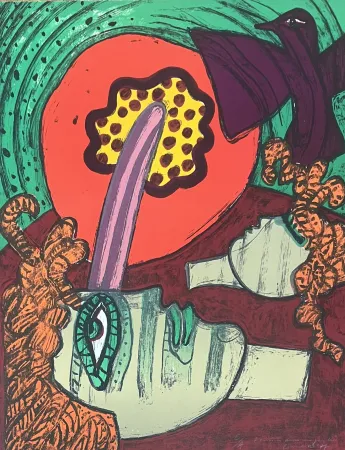 Lithograph Corneille - Lithographie Femmes dans un jardin E/A 1977